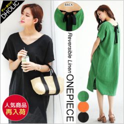 【今ダケ送料無料】≪人気商品再入荷≫Vネックストラップスリットワンピース・全3色 b49151 レディース【ops】【人気 ミディアムワンピース ミディ丈 無地 リボン