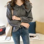 ブラック ストライプ チュニック 長袖 トップス 0890レディース 新作 ワンピース